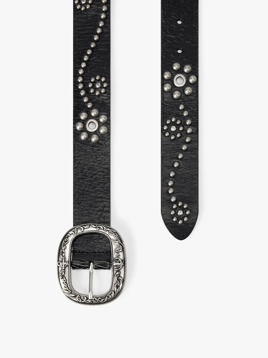Miss Sixty Studded læderbælte sort nitter