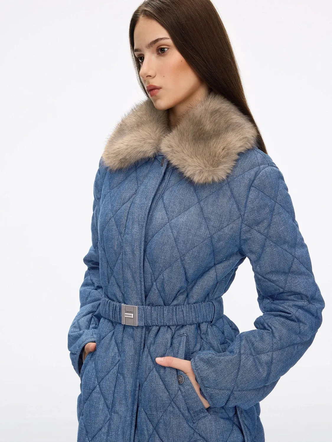Miss Sixty denim pufferjakke middle blue dun