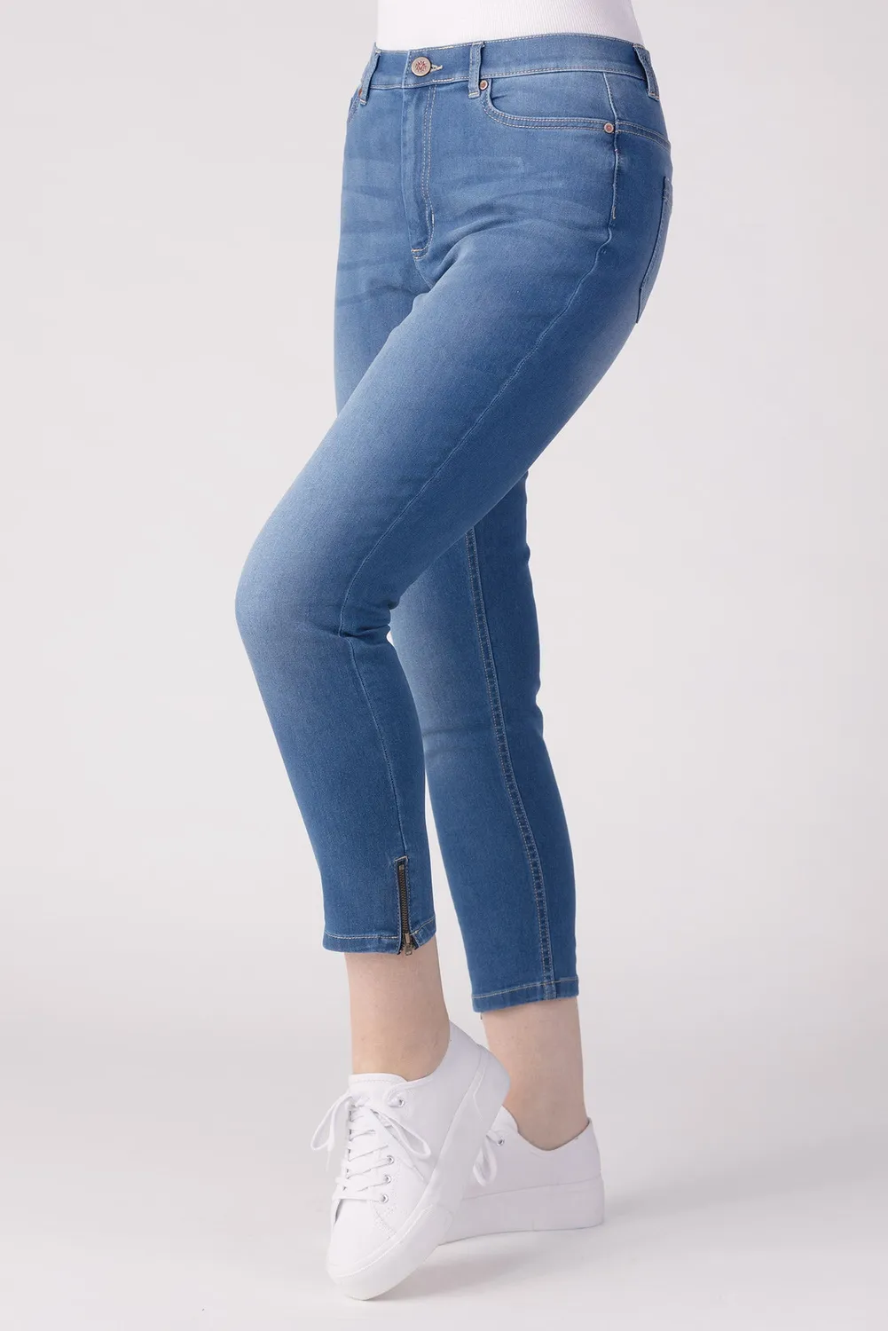 Merrytime 15651-432-21 Super Slim ankel jeans lys denim