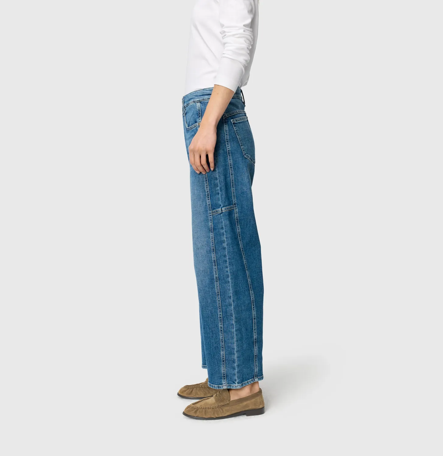 MAC Jeans Ohio Barrel jeans mellemblå stretch