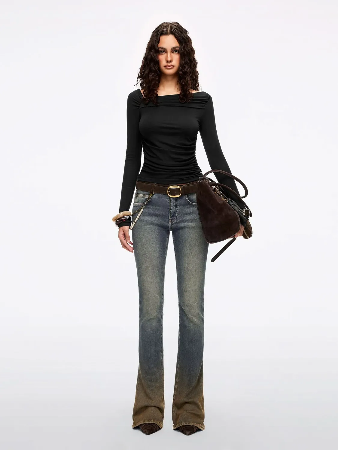 Miss Sixty Patchwork Flare jeans blå stretch