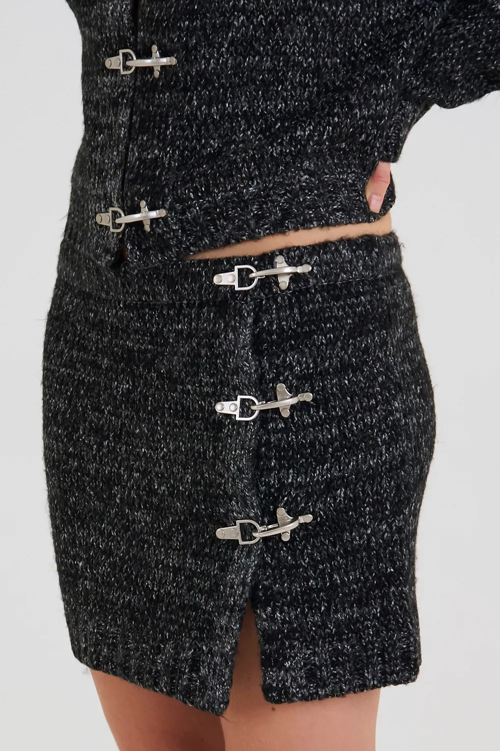 The Ragged Priest Slate Hardware strik nederdel grå