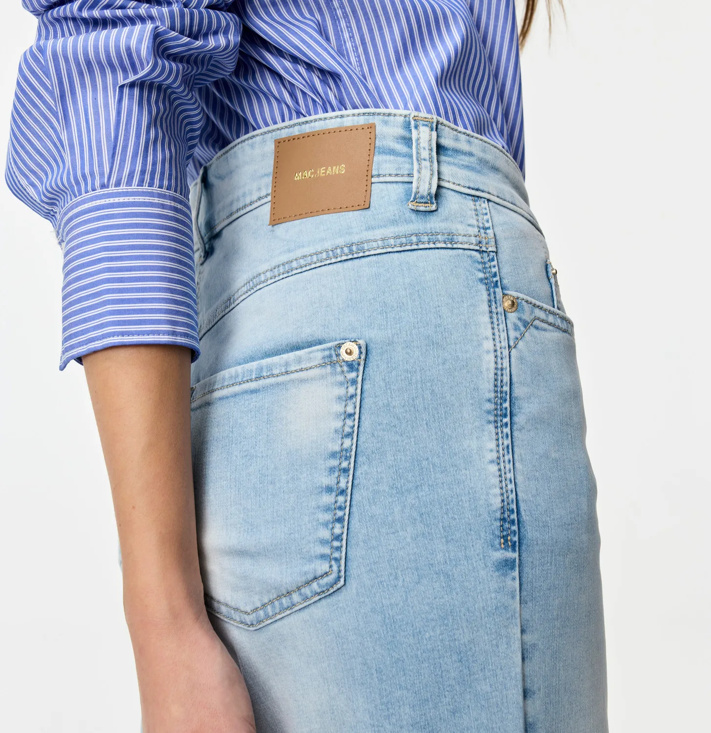 MAC Dream Wide 5438-90-0351L jeans lyseblå cropped
