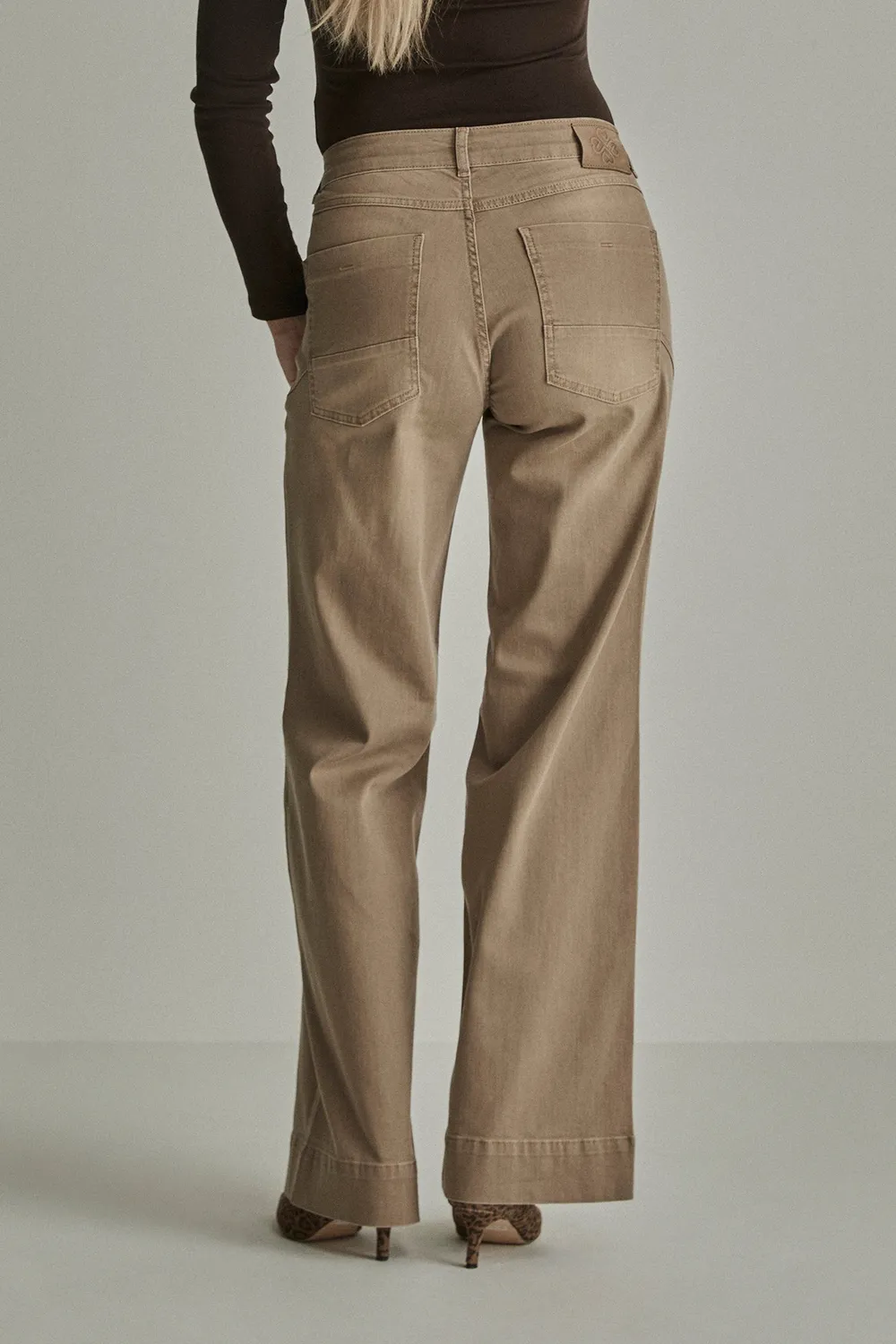 Para Mi Mira wide jeans camel vintage høj talje str 32