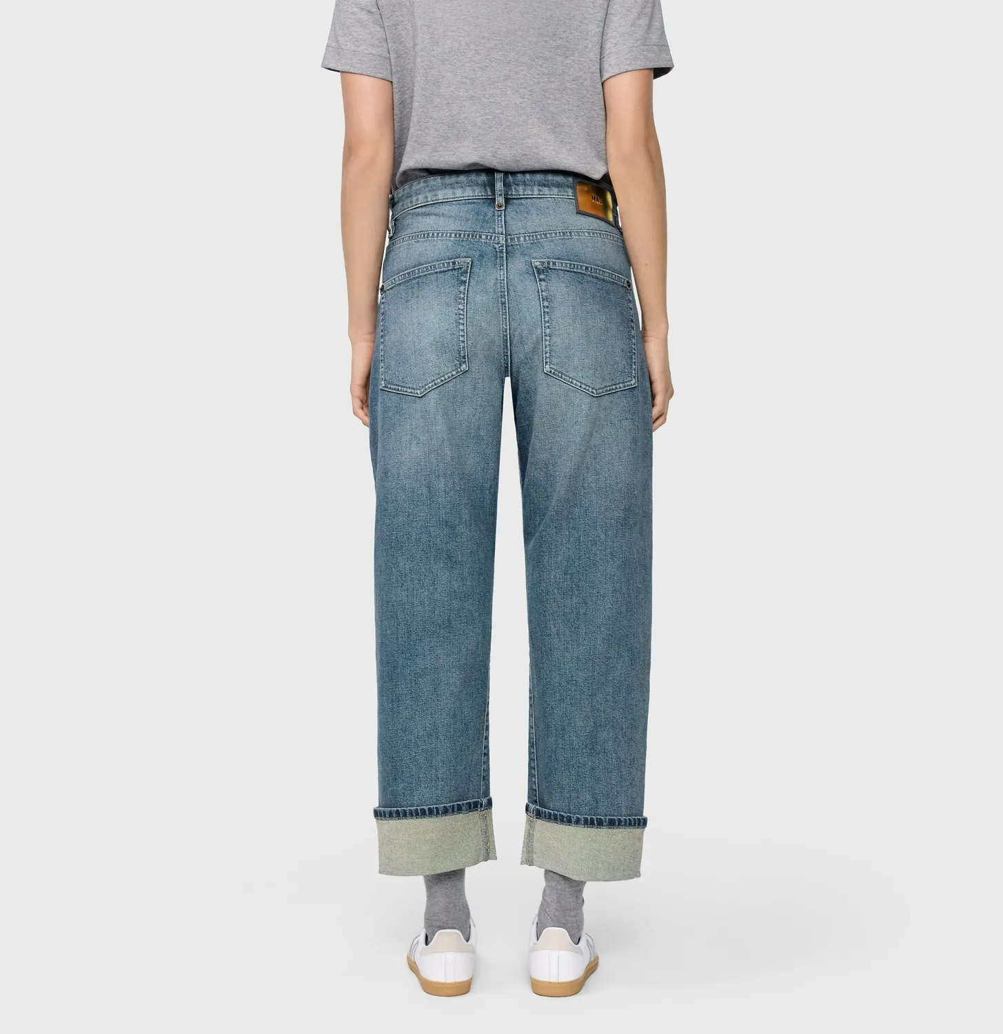 MAC Baggy straight cropped jeans blå comfort