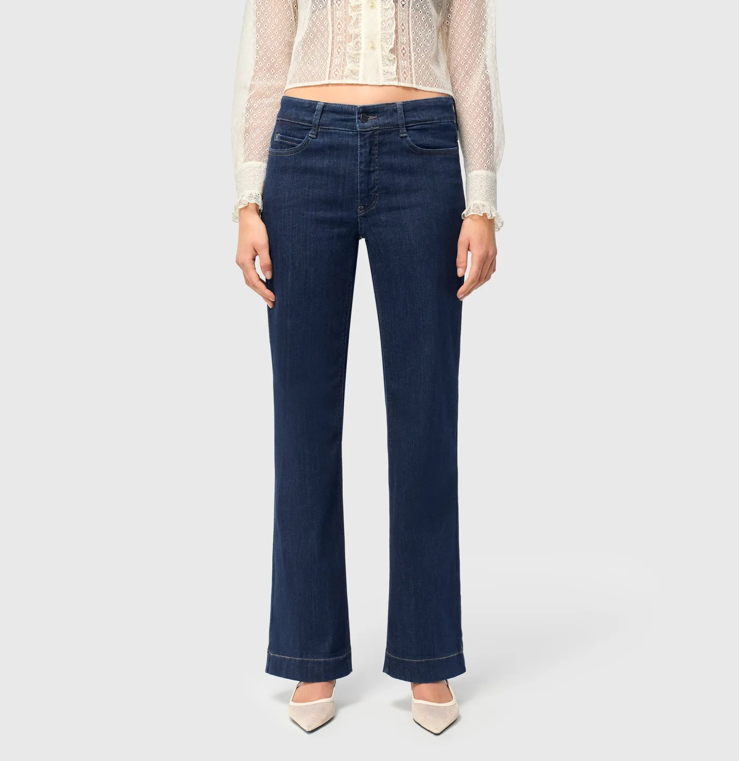 MAC Dream Wide straight jeans mørkeblå hyperstretch