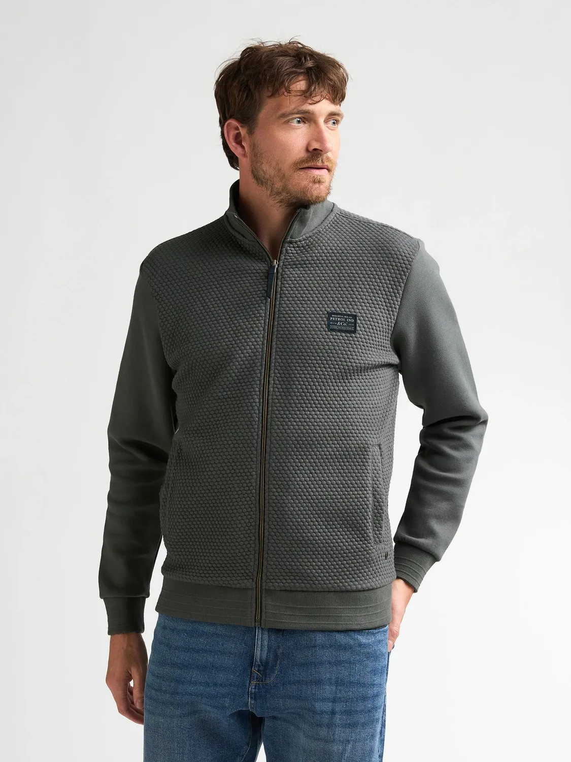 Petrol Industries Ironcrest sweater lynlås vaffelstof