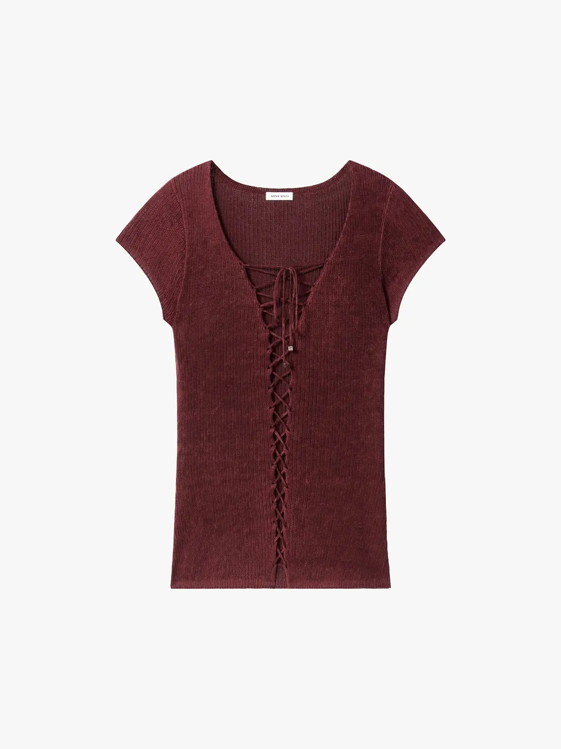 Miss Sixty Faded Printed strik retro rød hør cropped