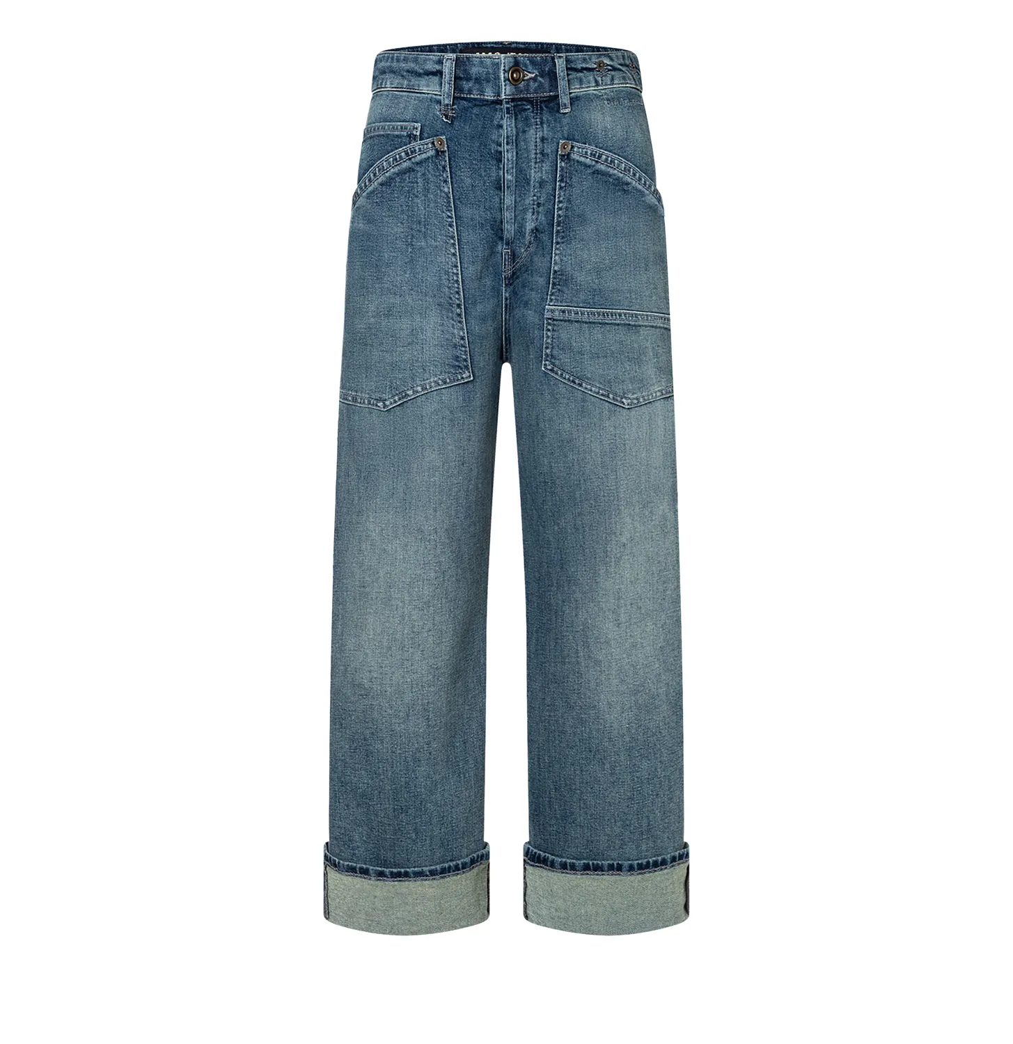 MAC Baggy straight cropped jeans blå comfort