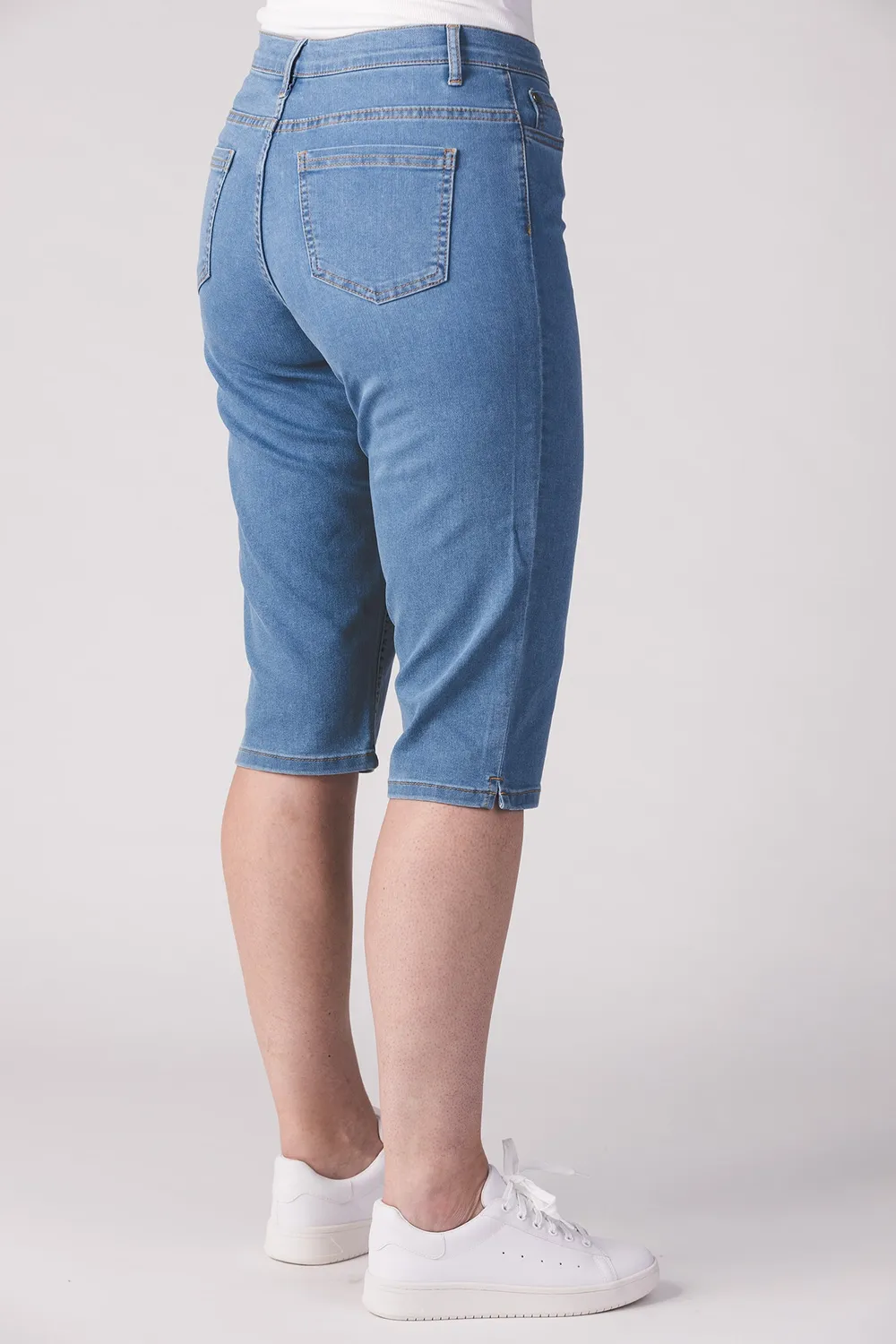Merrytime 15661-432-20 Slim shorts lys denim stræk
