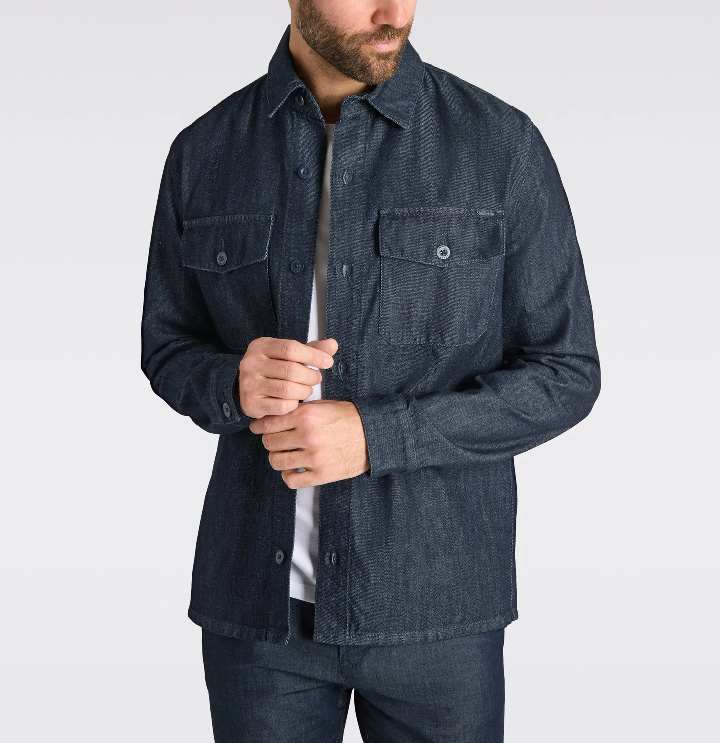 MAC Overshirt 0201-00-0910 overskjorte mørkeblå nældedenim