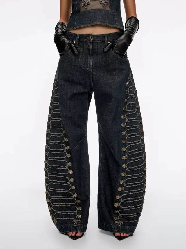 Miss Sixty Napoleon Barrel Jeans blå lav talje