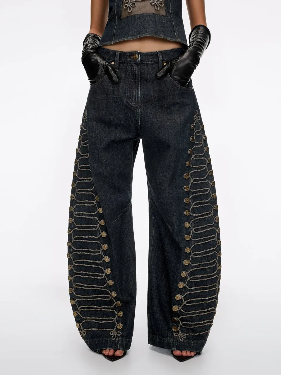 Miss Sixty Napoleon Barrel Jeans blå lav talje