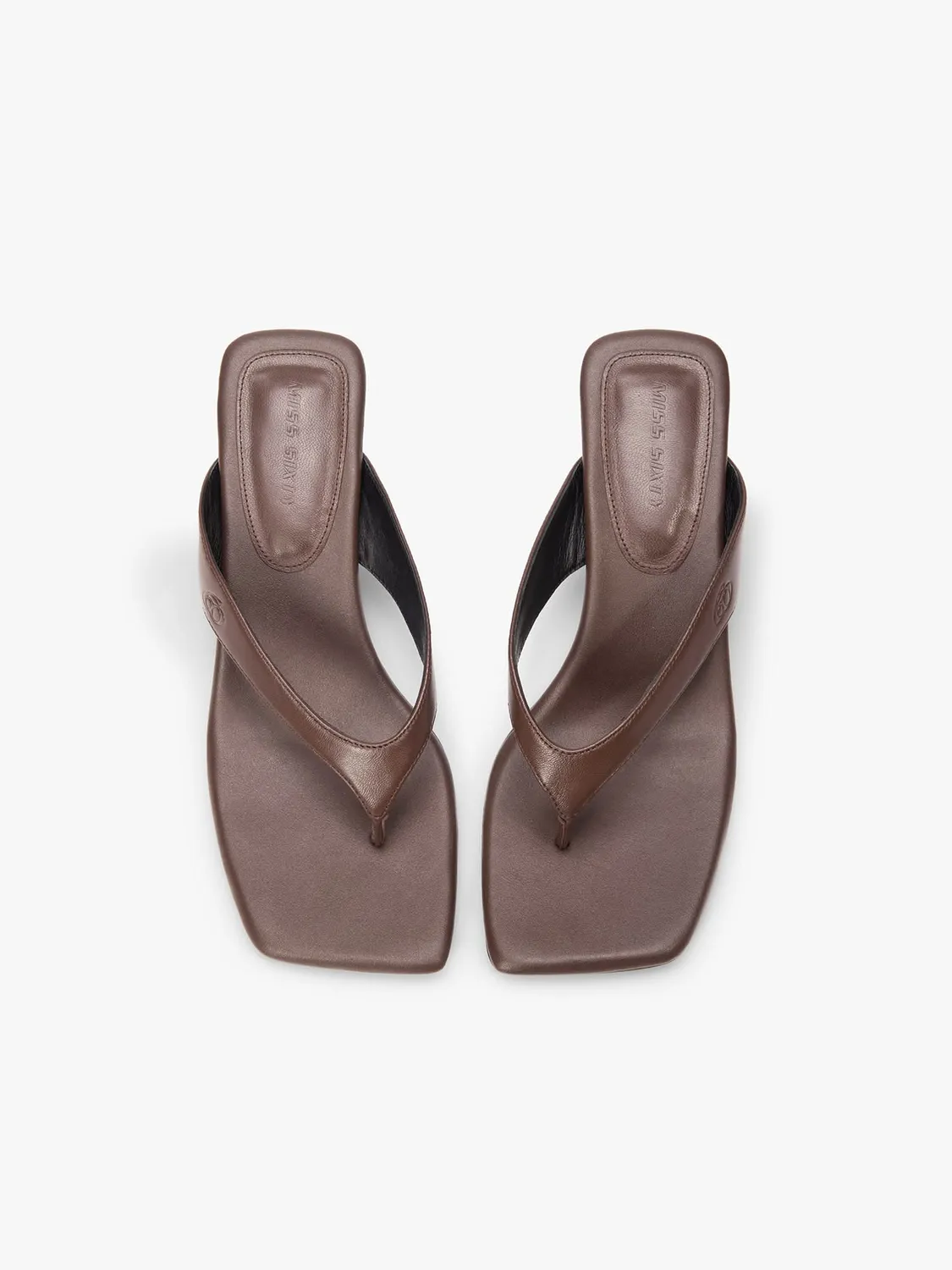 Miss Sixty Kitten Heel sandaler brun lammeskind