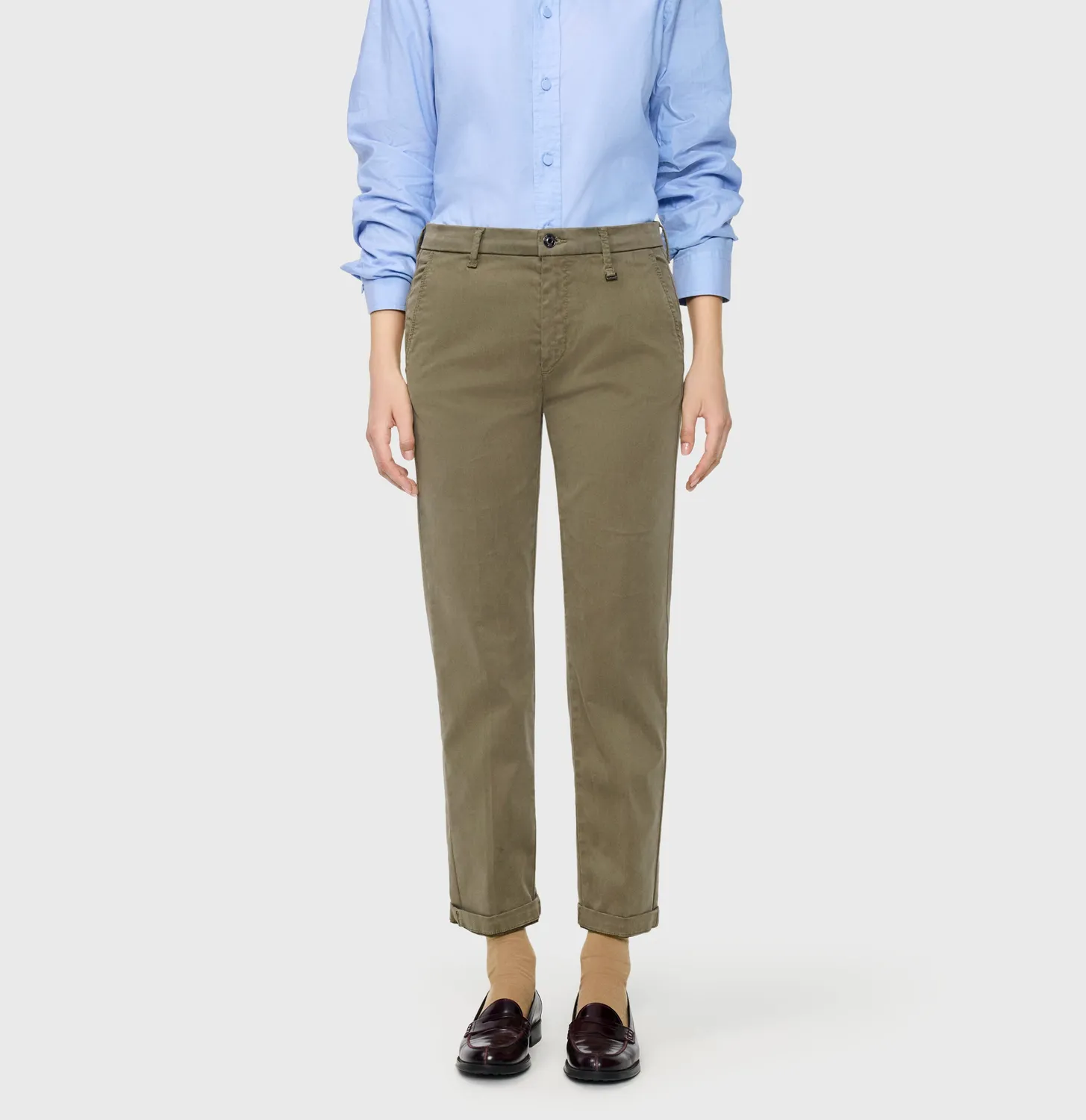 MAC Chino Turn Up 3075-00-0431L bukser grøn slim fit