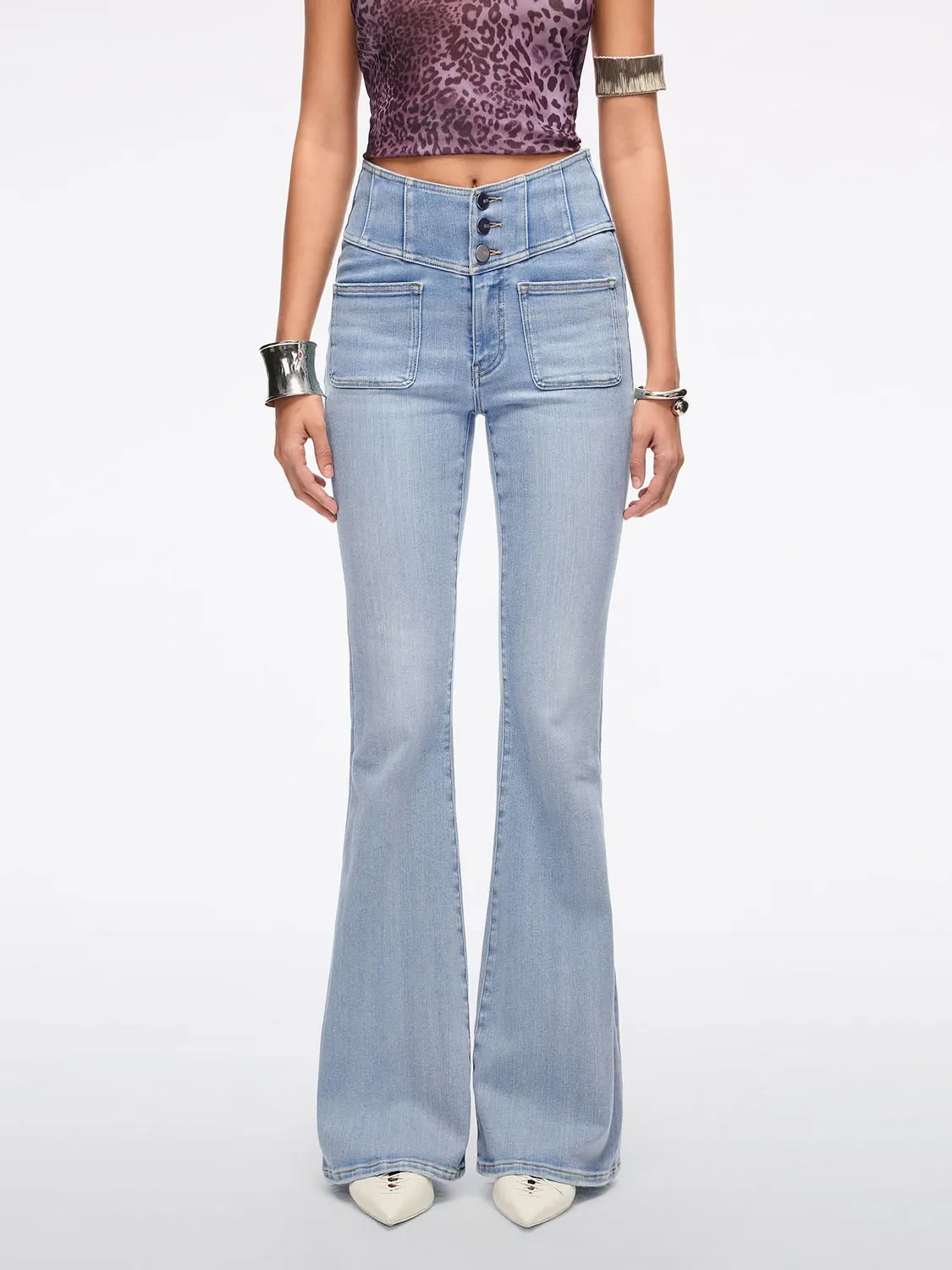 Miss Sixty Glenda Plus 5 6M1JJ2050 flare jeans mellemblå