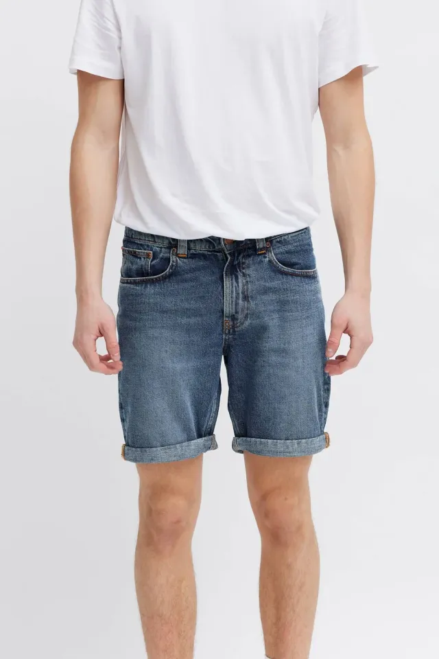 Organsk Atlantic denim shorts mellemblå vask