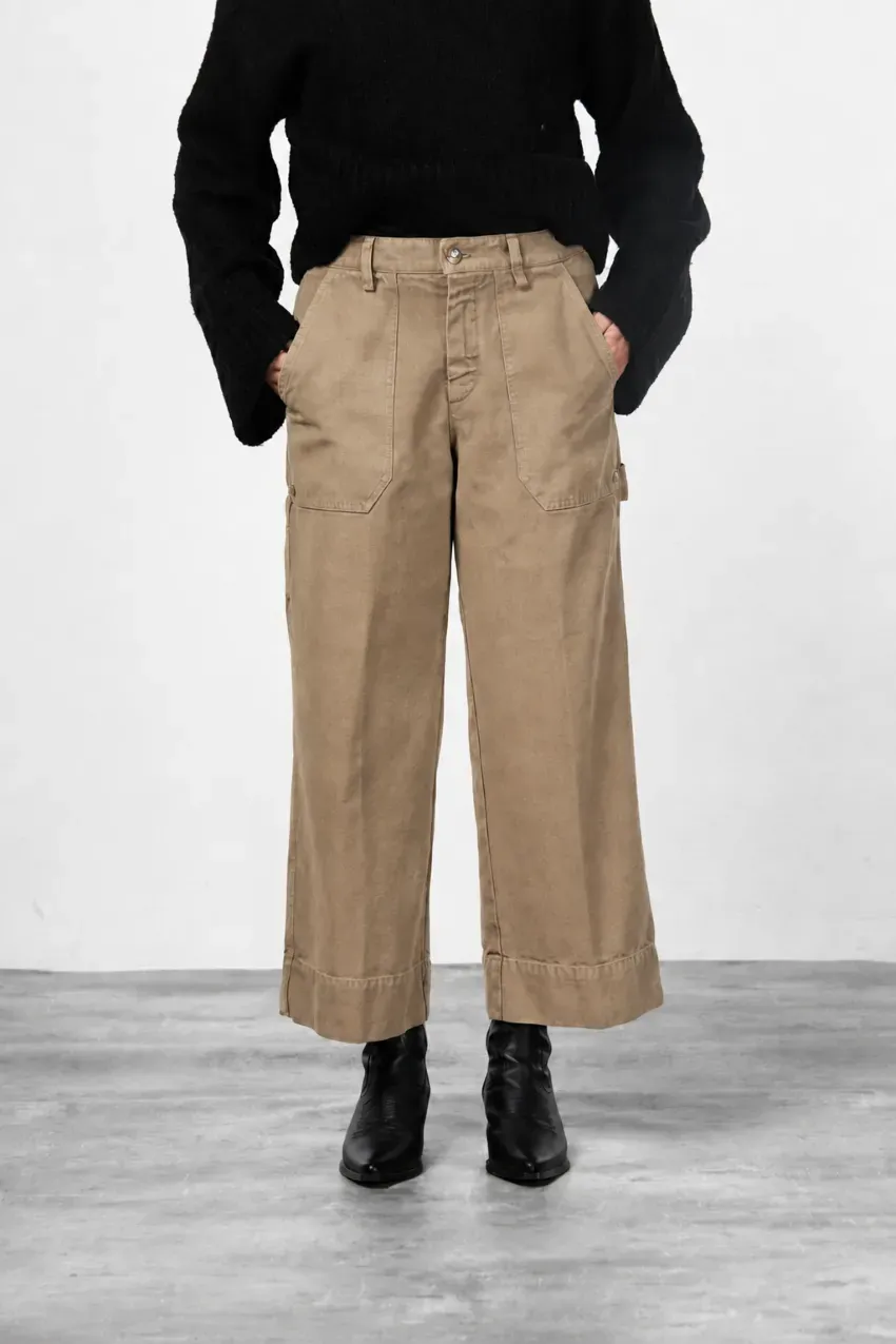Mason's Dallas Wide chinobukser mørk beige straight