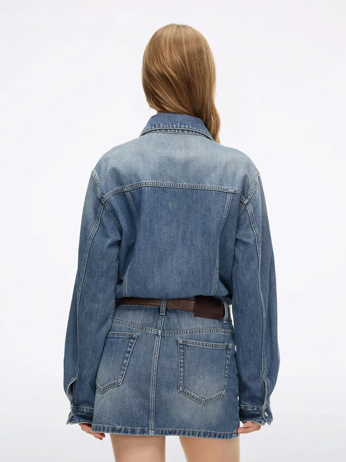 Miss Sixty Belted denimkjole mørkeblå bomuld
