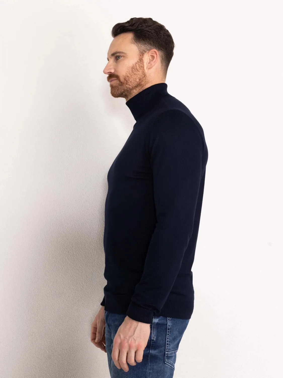 Petrol Industries Essential Coltrui rullekravesweater viskose navy
