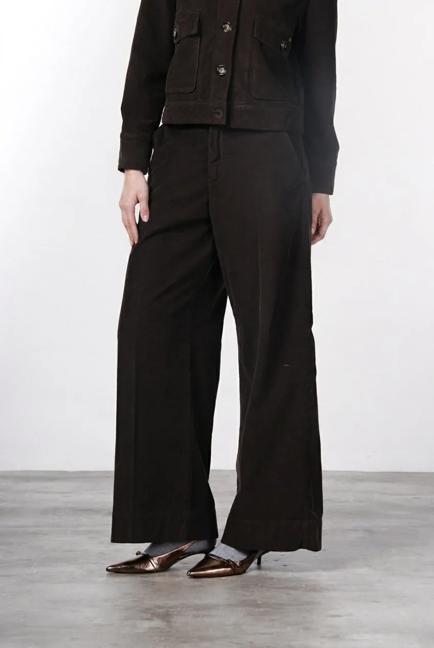 Mason's New York Wide chinos brune fløjl wide leg