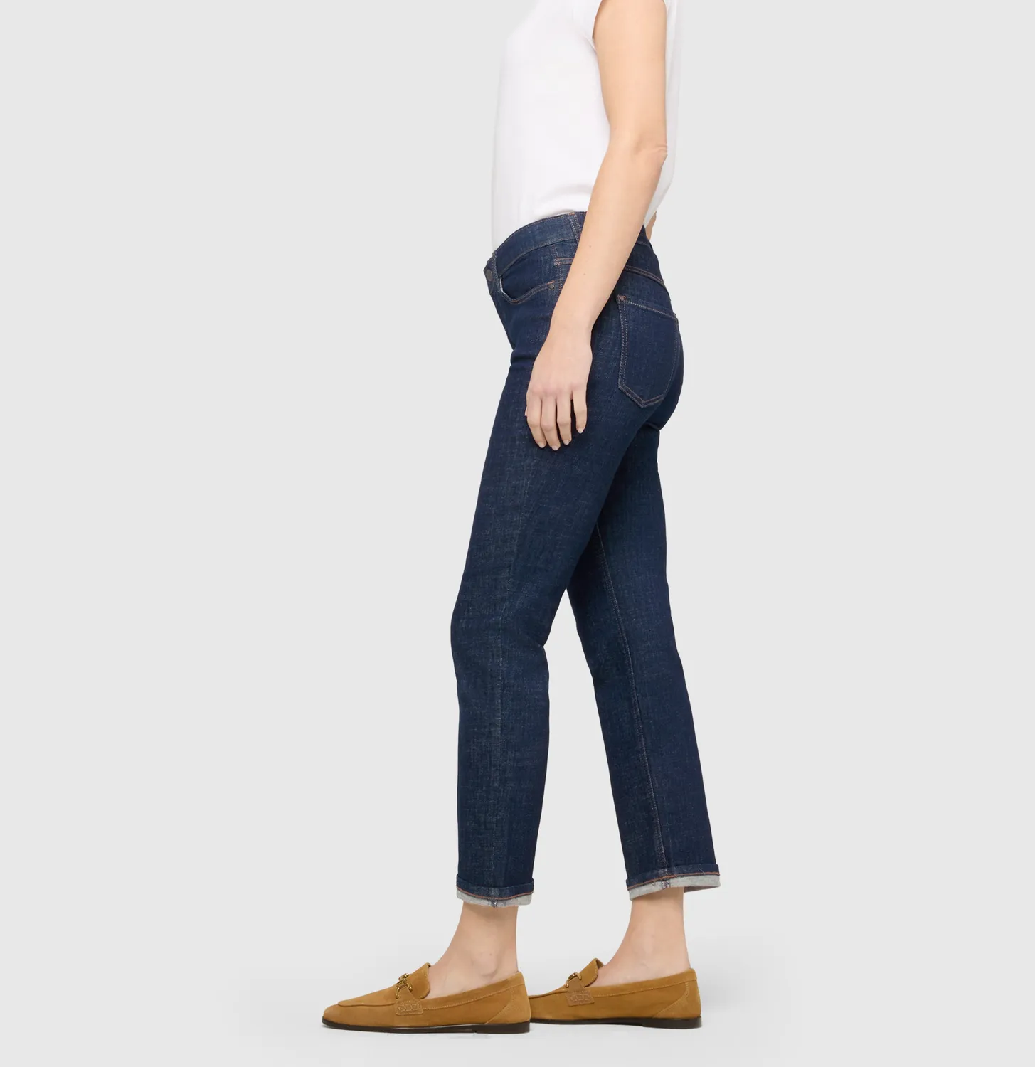 MAC Dream Cropped Authentic jeans mørkeblå straight fit