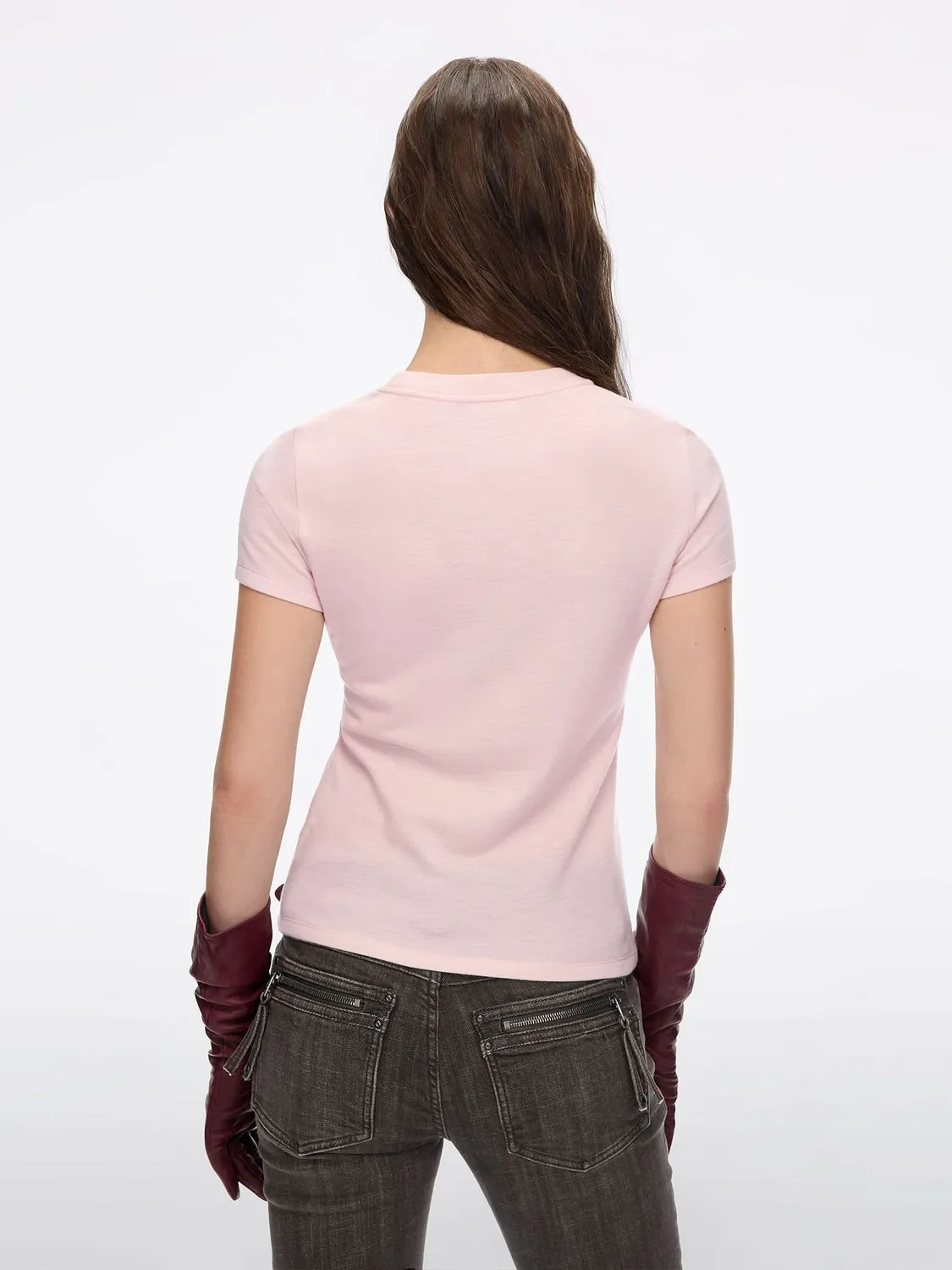Miss Sixty Crystal-Embellished T-shirt baby pink uld