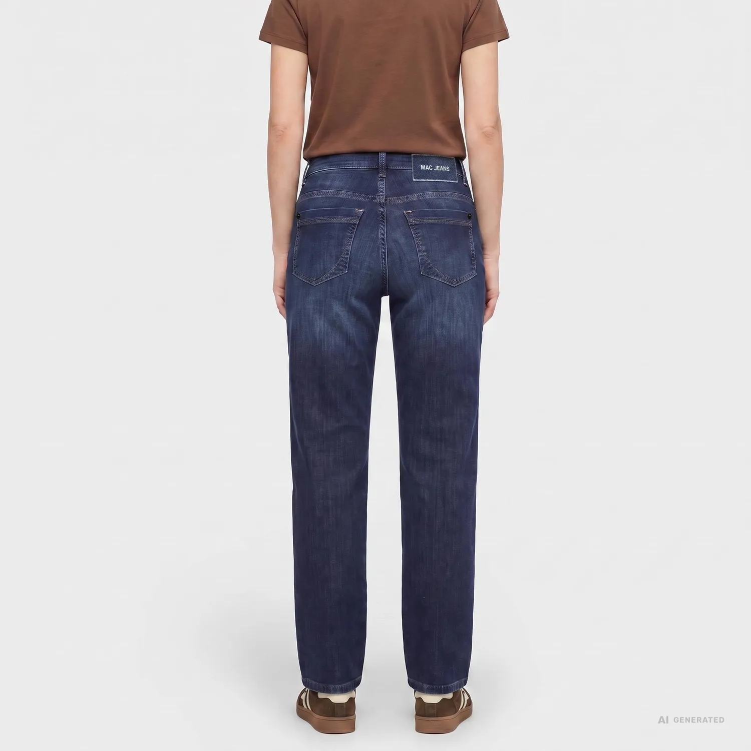 MAC Gracia straight vinter jeans mørkeblå