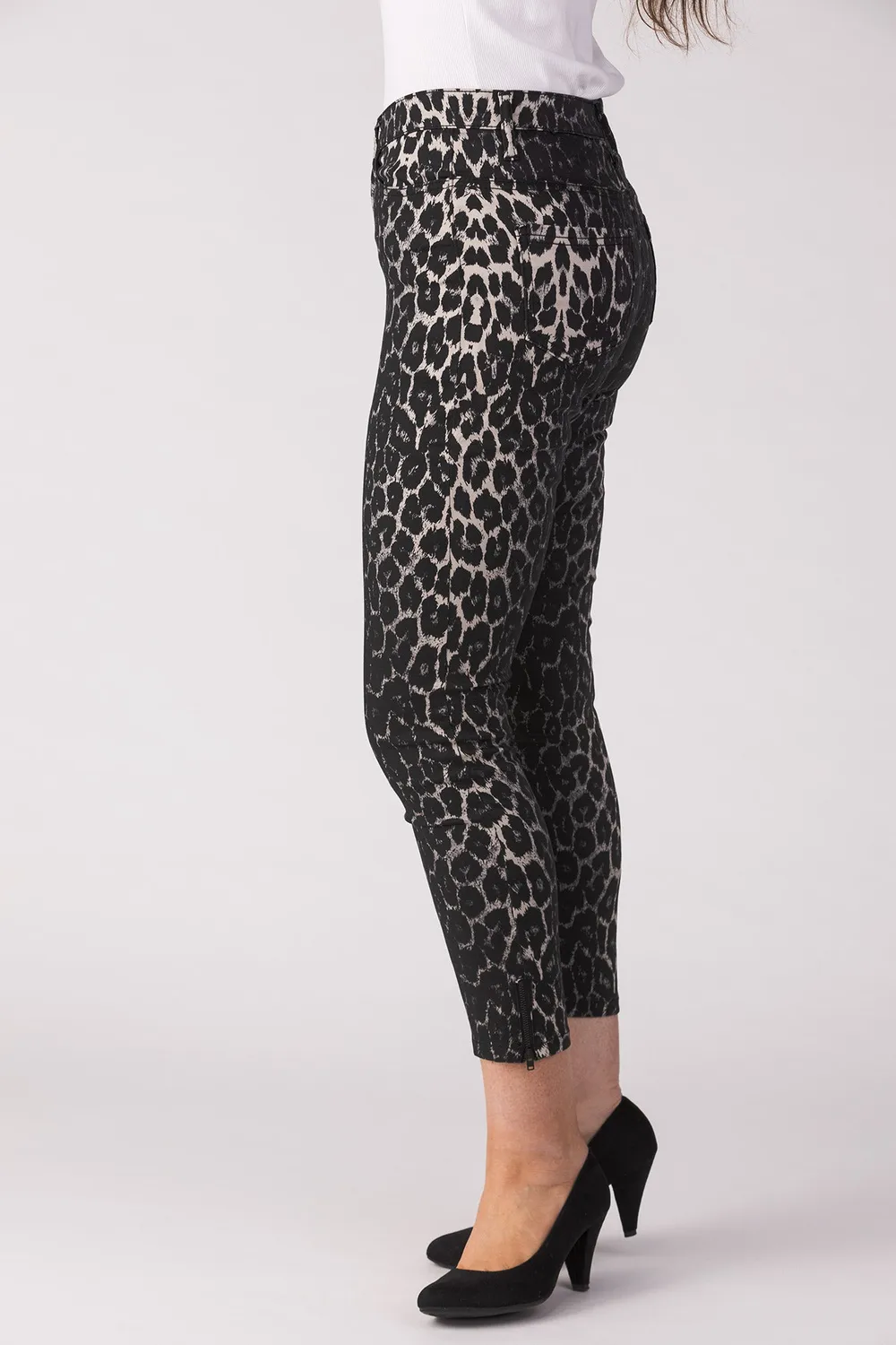 Merrytime 15640-440-07 Super Slim Ankel jeans mørk leopard