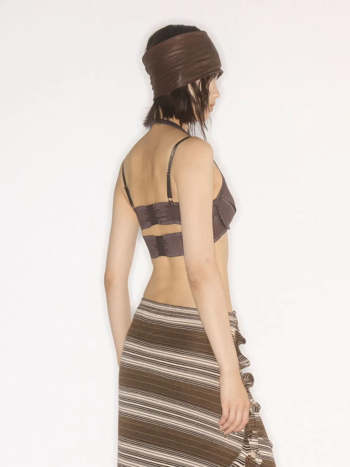 Miss Sixty KNWLS halterneck top brun elastisk