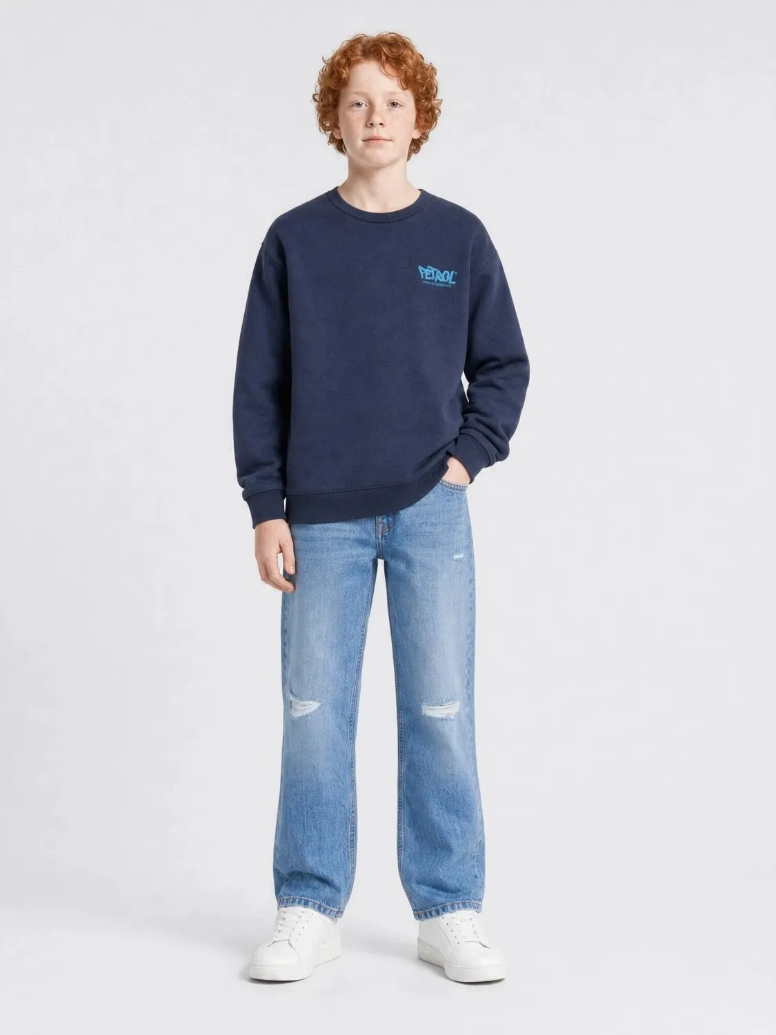 Petrol Industries Steelbrook sweater med print i bomuld