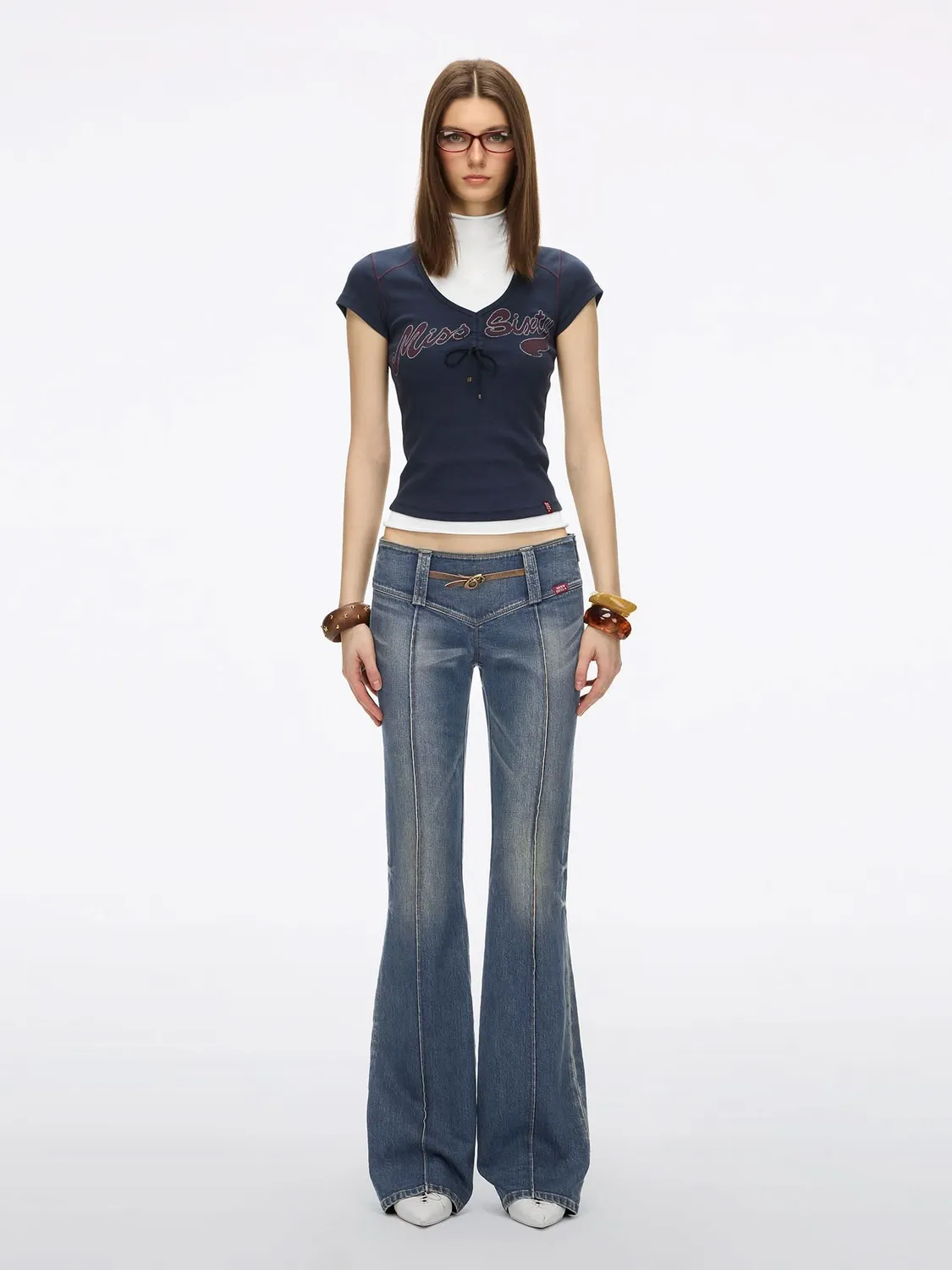 Miss Sixty 6M1JJ38900F89 flare jeans blå stretch