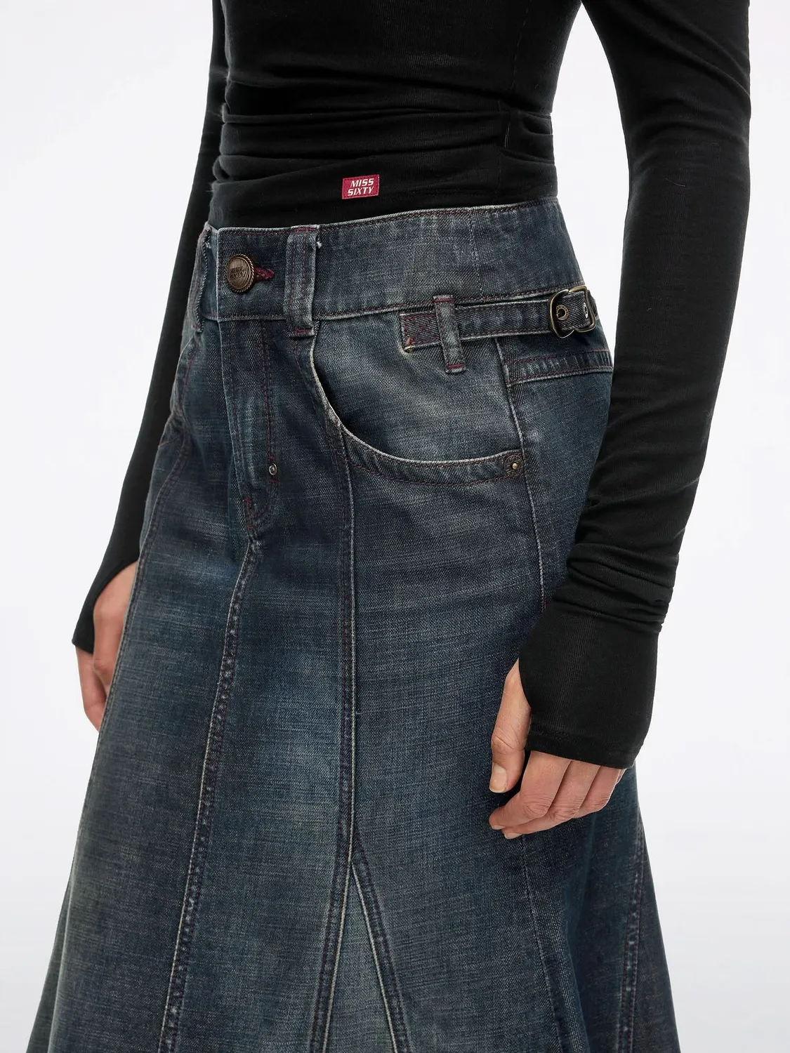 Miss Sixty Havfrue Denimnederdel Blå midi