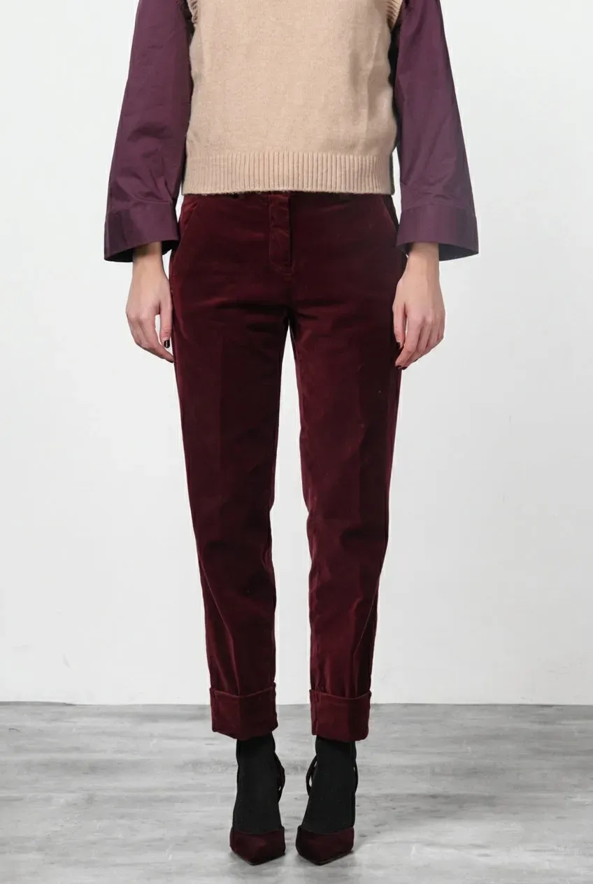 Mason's New York Carrot chino bukser bordeaux fløjl