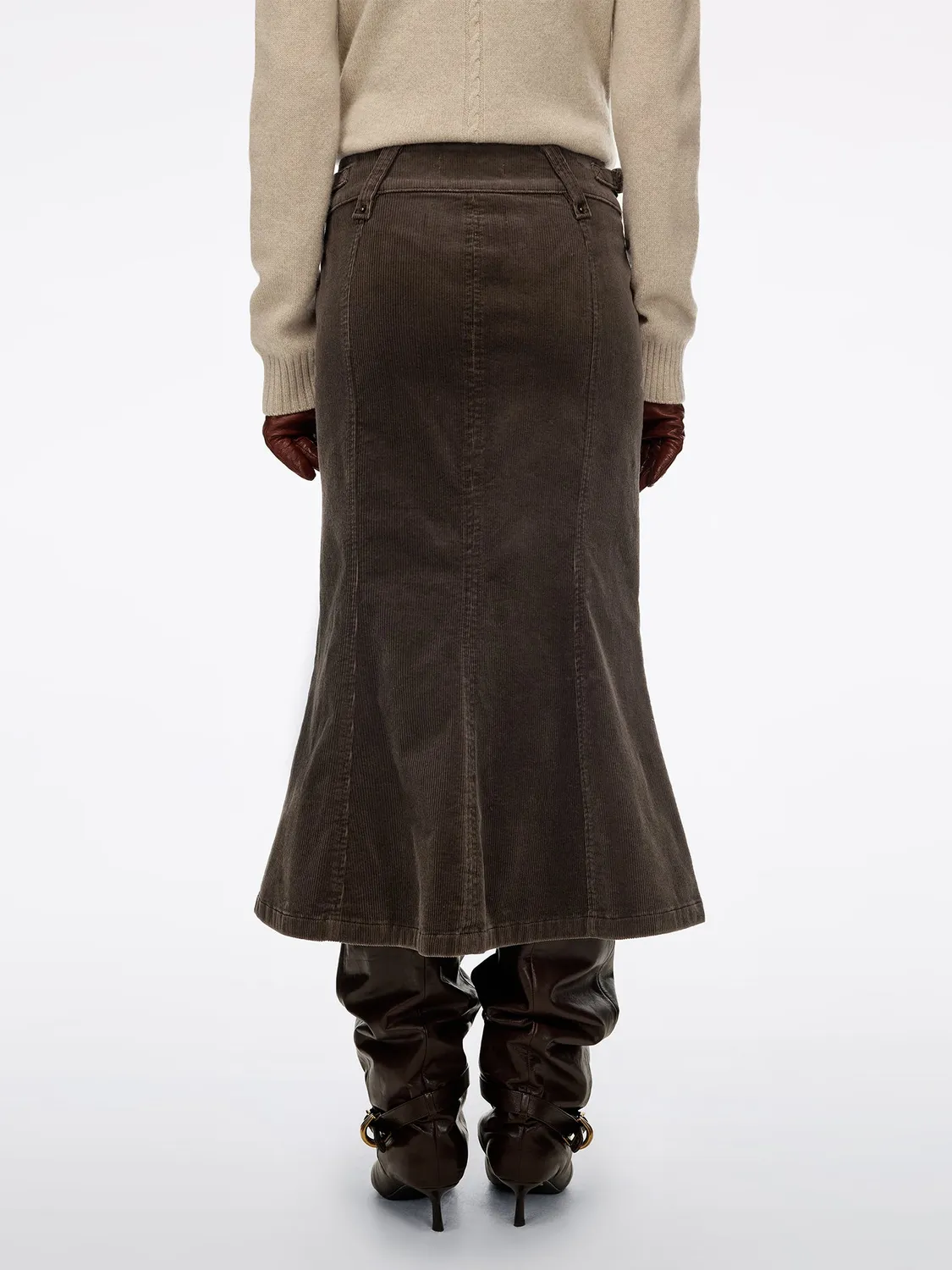 Miss Sixty Corduroy Mermaid Skirt nederdel brun