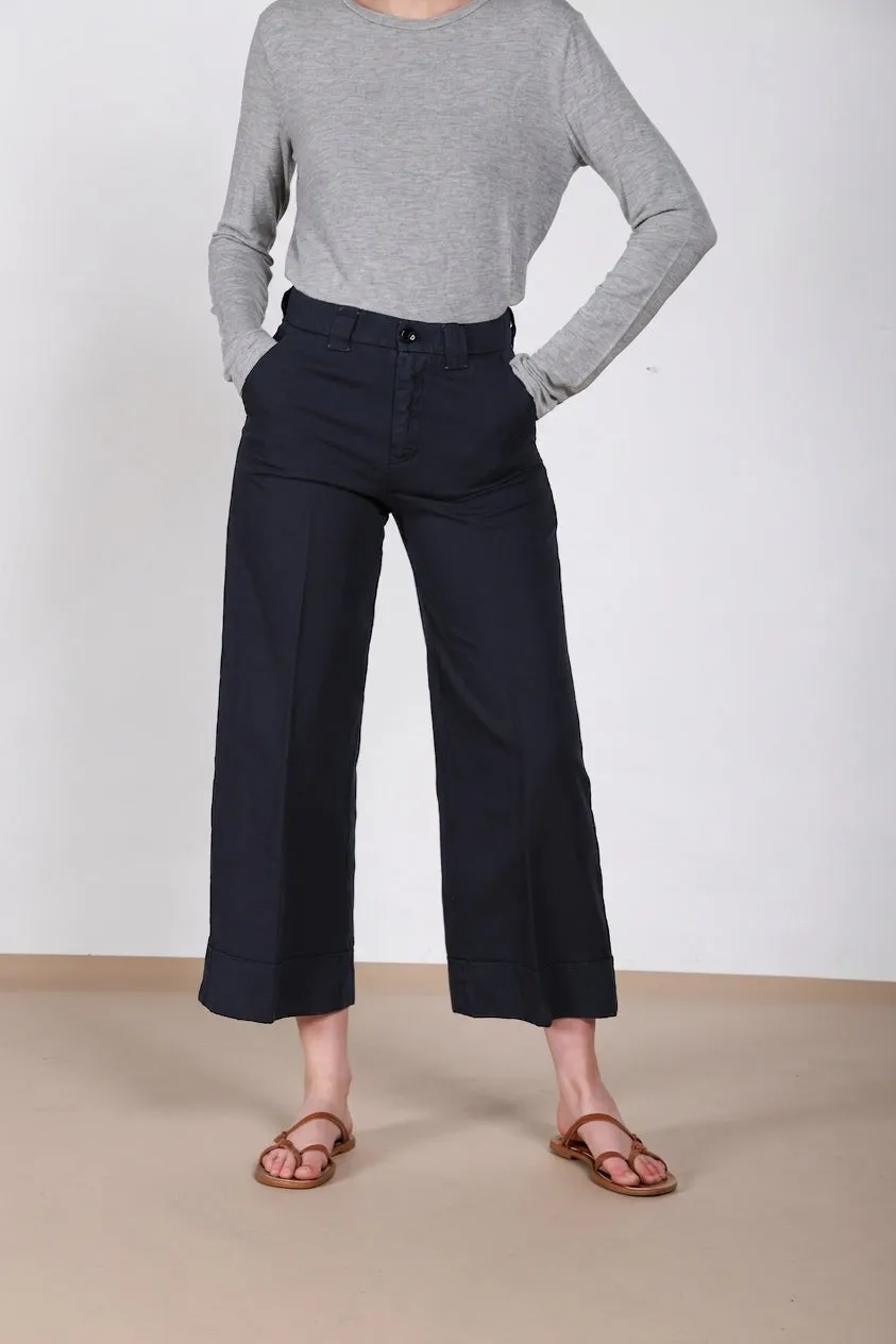 Mason's New York Studio Cropped chinos midnatsblå hør