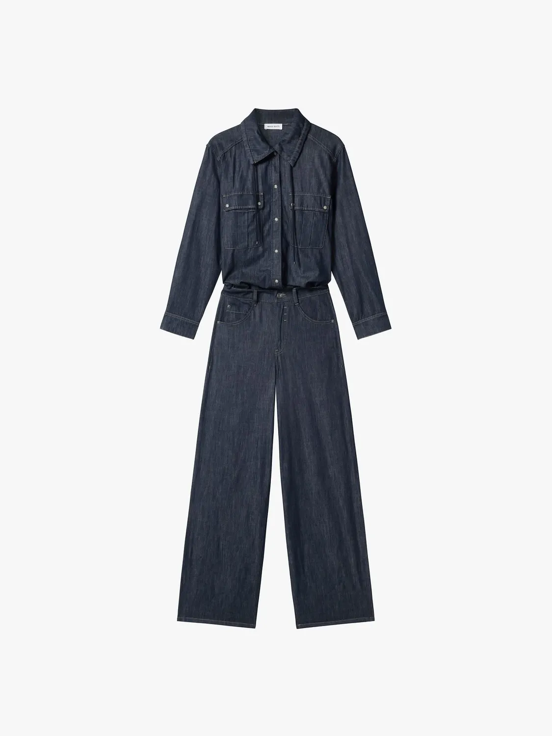 Miss Sixty Denim Cargo Jumpsuit jeansdragt mørkeblå bomuld