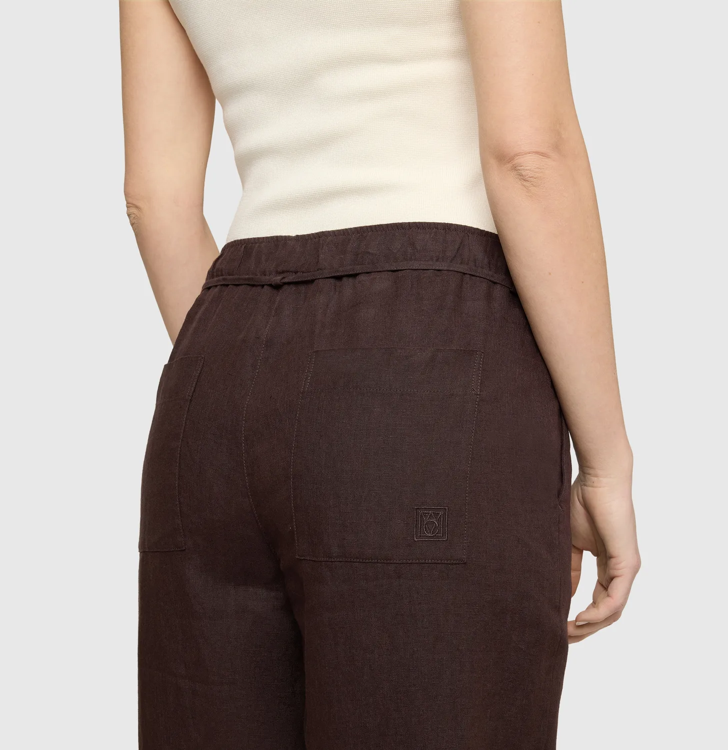 MAC Chiara Belt hørbukser brun wide fit