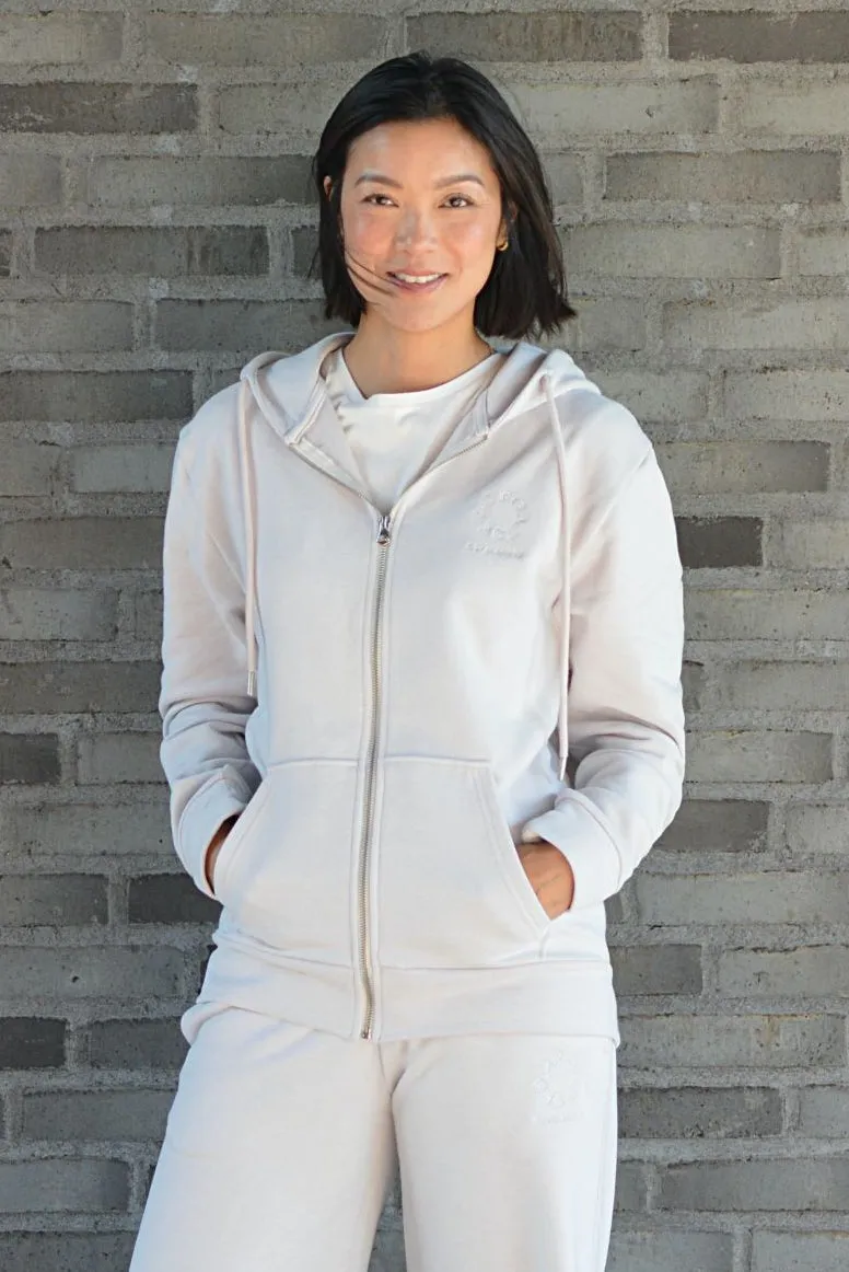 Organsk Classic Zip-Up Hoodie hættejakke grå oversize