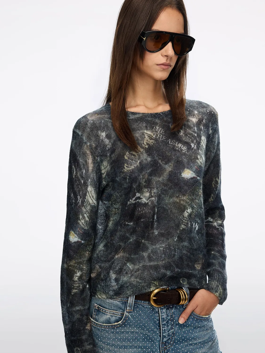 Miss Sixty Print Strik mørkeblå mohair