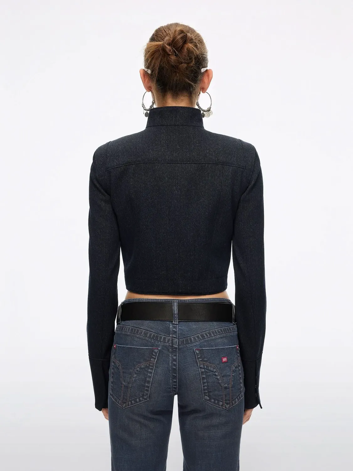 Miss Sixty Wool Blazer uldblazer mørkeblå cropped