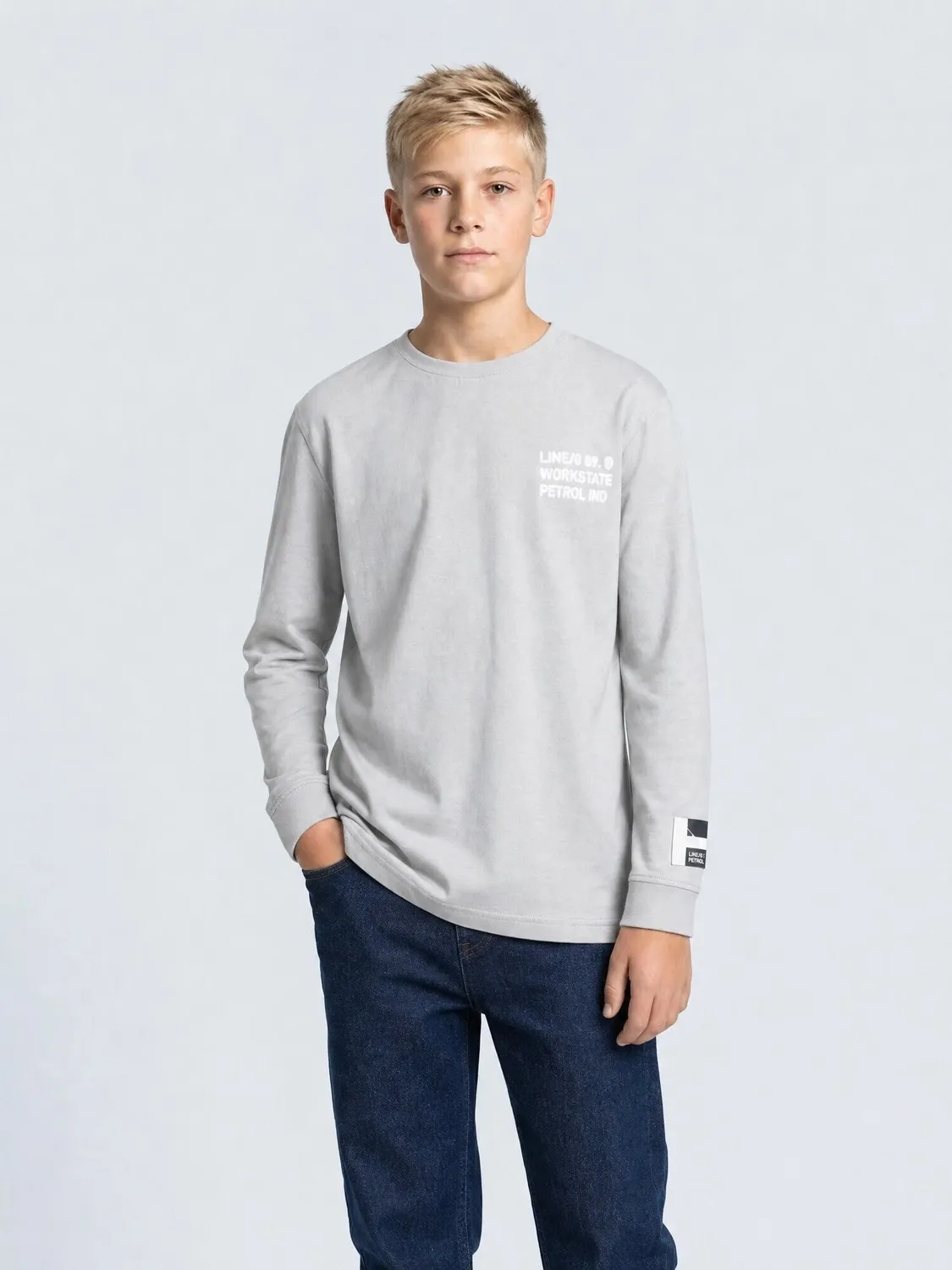 Petrol Industries Ironlake langærmet t-shirt Storm Blue bomuld
