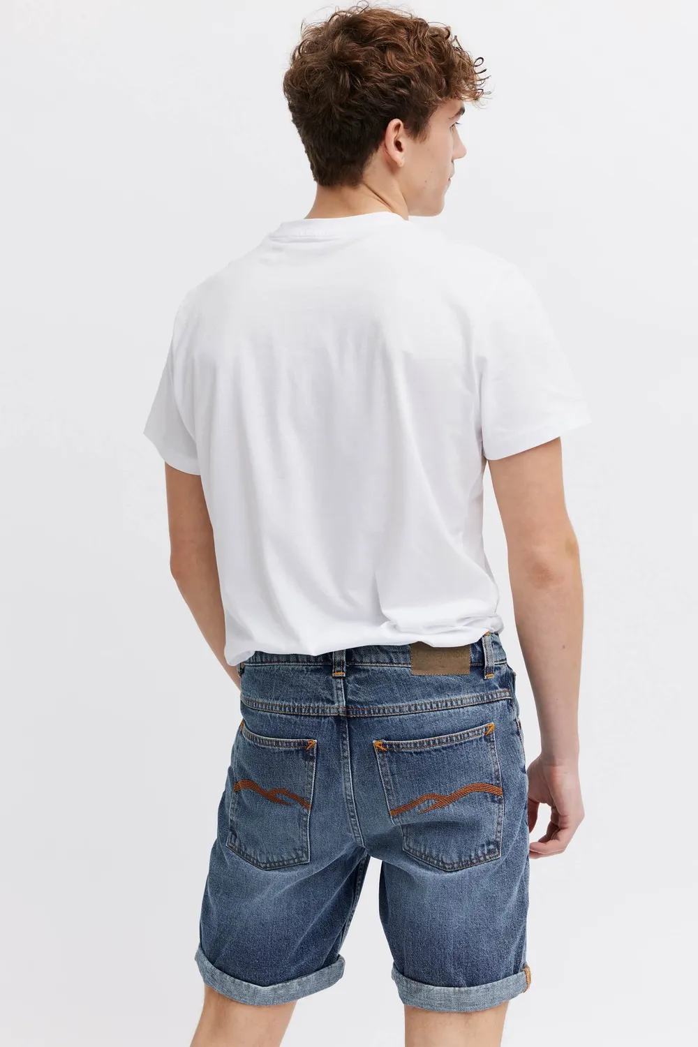 Organsk Atlantic denim shorts mellemblå vask